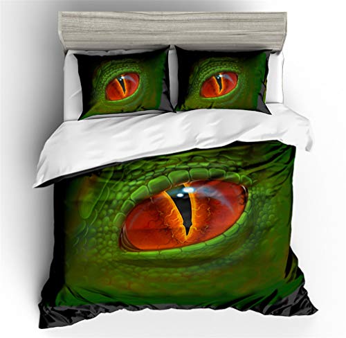 Juego de cama Funda nórdica con cremallera 3D Jurásico Dinosaurio Modelo Animal...