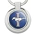 GRAPHICS & MORE Ford Mustang Logo Keychain Classy Round Chrome Plated Metal