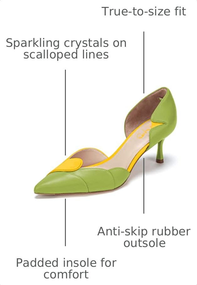Image of XYD Women's Pumps, Elegant Pointed Toe, D'Orsay Kitten Low Heels, Rhinestone Studs, Slip-On Satin Shoes for Wedding