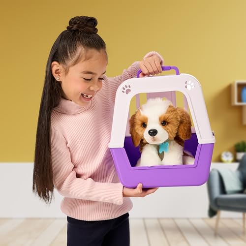 Little Live Pets My Really Real Puppy – Patches; Interaktiver Welpe; 60+ Geräusche/Reaktionen; realistisches Aussehen; 1 aus 72 Varianten; Spielset mit Transportbox; Batterien enthalten; ab 5 Jahren