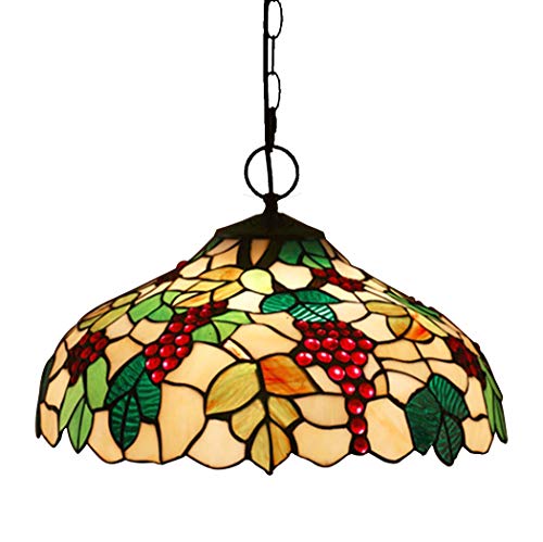 Luminaire pendentif de plafond avec vitrail d'art à 3 lumières, lustre élégant de 16 pouces