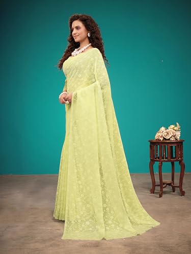 Image of Garden Vareli Viscose Brasso Floral Print Saree
