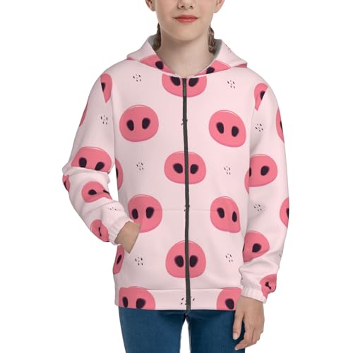 Pig Noses Kid Hoodies Boys Zip Up Sweatshirts Girls Pullover with Pocket3