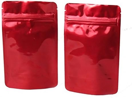 1000 - Stand Up Pouch 4" X 6.41" X 2.25" RED/RED w/zipper