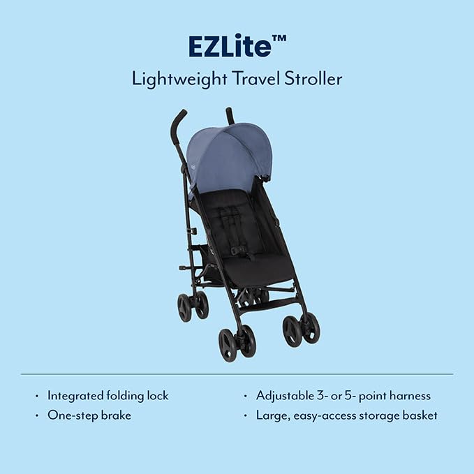 Graco EZLite, ultimate easy-to-use lightweight stroller at only 6.6kg for on-the-go families. Suitable from birth to approx. 3 years (0-15kg), Stormy fashion - Image 3