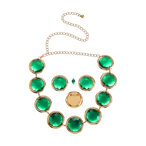 5Pcs Halloween Cosplay Waist Belt for Women, Acrylic Gems Rhinestone Belts with Adjustable Chain