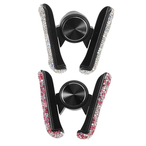 2 Pezzi Supporto Telefono Auto Vent Clip Multifunzionale con Strass Glitterato Montaggio Stabile per Smartphone Facile Installazione Compatto Elegante per Donne Conducente