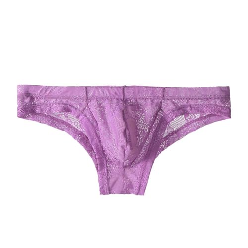 Mens Lace Transparent Bikini Briefs Low Waist Translucent Bulge Pouch Underwear3