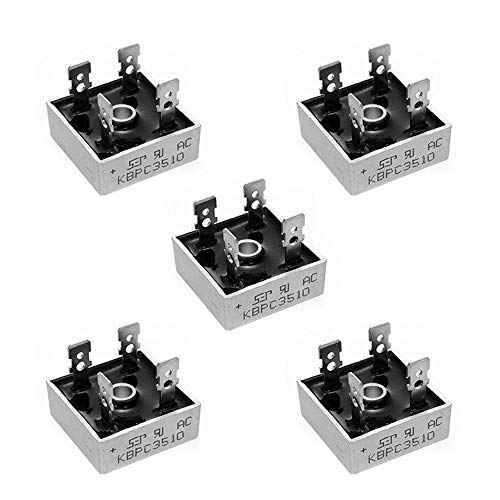 Bridgold 5Pcs Kbpc3510 Bridge Rectifier Diode,35A 1000V Single Phase,Full Wave 35 Amp 1000 Volt Electronic Silicon Diodes,4-Pin #TOP14