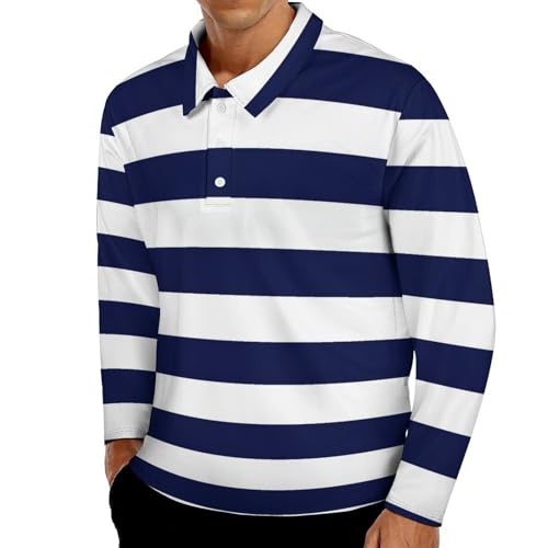 Polo à rayures bleu marine haut de gamme en maille technique - 7