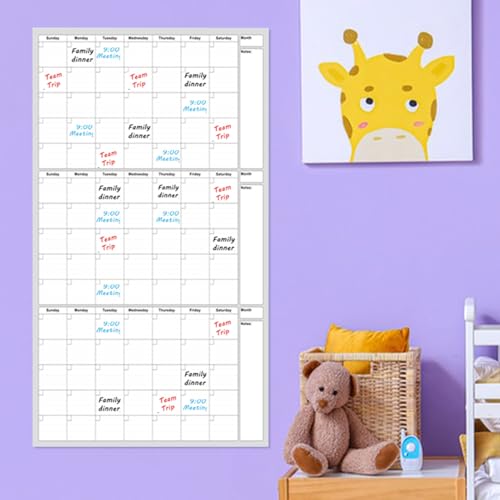 Calendrier effaçable à sec pour ne plus oublier vos factures et vos objectifs