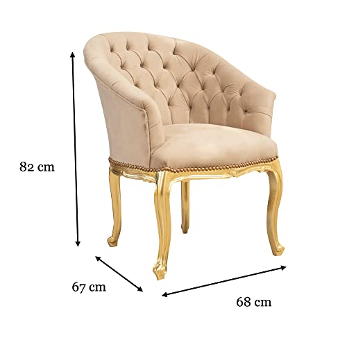 Biscottini barock Sessel 82x67x68 cm | Sessel Wohnzimmer Stil Luigi XVI | Sessel esszimmer Holz | Barock Stuhl | Retro Sessel | barock möbel – Bild 4