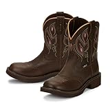 Justin Women's Gemma 8" Stylish Western Cowboy Boots, Dark Brown - 9