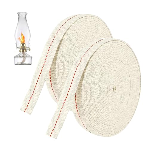 2 Rouleaux de Meche Lampe a Petrole, Meche Lampe à Huile, 1 Cm X 3 M, Offrent Une Combustion Uniforme, sans Fumée et Une Coupe Flexible, Idéale pour Le Camping, la Randonnée, Etc