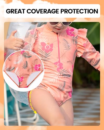 Image of Angel season Girls Swimsuits Kids Bathing Suit One Piece Swimwear with UPF 50+ Cute