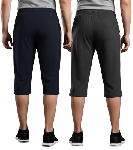 Image of FEEL TRACK Men's Regular Fit Three Fourth Capri (Pack of 2)