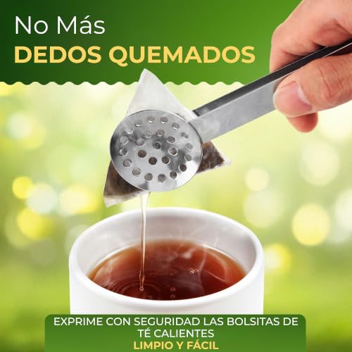 Miniatura 9 de Orblue Exprimidor De Bolsas De Té Orblue, Pinzas De Cocina Y Colador En Acero Inoxidable, Utensilios Multiusos Para Pinzas De Hielo Y Bolsas De Té - 100 Inoxidable Y Resistente