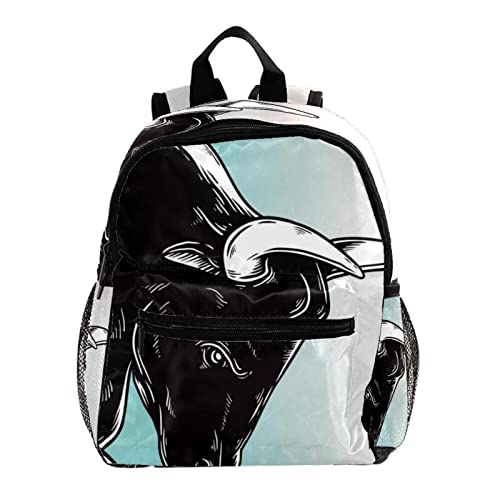 Sac à dos pour garçons et filles motif taureau 30,5 cm petit sac école maternelle