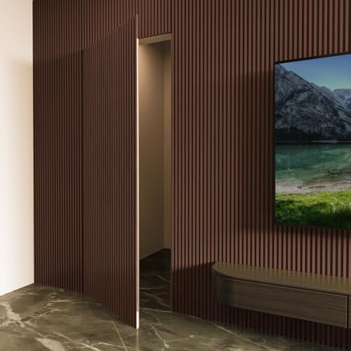 Image of Art3d 108 x 5.7 Inch Slat Wood Wall Paneling for Interior Decor, Smoked Oak
