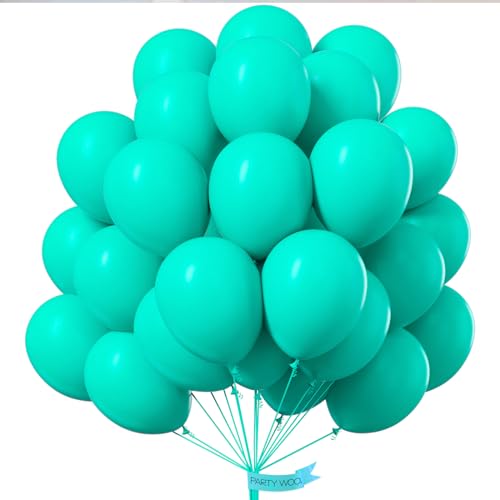Image of PartyWoo Teal Balloons 50pcs Turquoise Dark Teal Color 12 Inch
