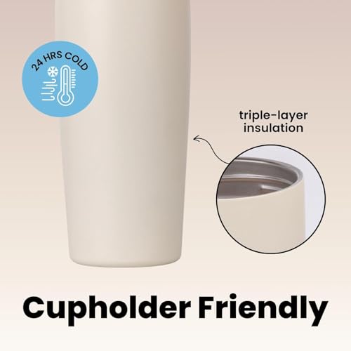 Image of Personalised with Your Name, 1200ml Tumbler with Straw - Handle - Stainless Steel Double Wall Insulated Cup | Leakproof Sipper Mug for Hot - Cold Drinks | Coffee - Water Tumbler (Lightly Toasted)