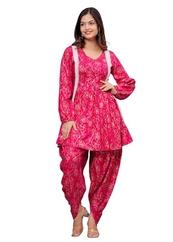 Image of Womens Kurta With Dhoti Pant | Kurta Dhoti Set Festival Wear |Kurta Dhoti Pant Set for Womens