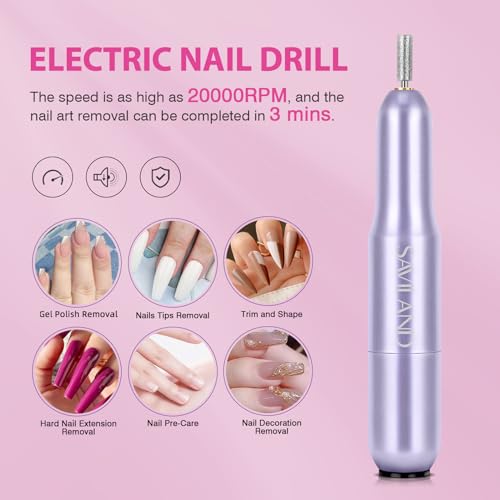 Saviland US3QT0093 Almond Gel X Nail Kit - Nail Drill Kit U V Lamp For Nail 500Pcs Nail Tips And Glue Gel Kit Easy Use Manicure Tool For Nail Design At Home Nail Kit thumb #2