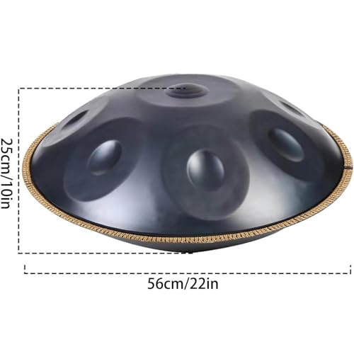 Instrumento Handpan, 22 pulgadas, 10 tonos, tambor de acero negro miniatura 5