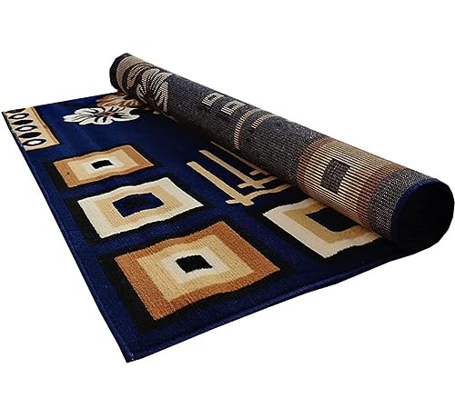 Image of Fine Wool Rectangular Carpet for Living Room, Bedroom and Hall (Color BLUE /3S Size 6 x 8 feet)
