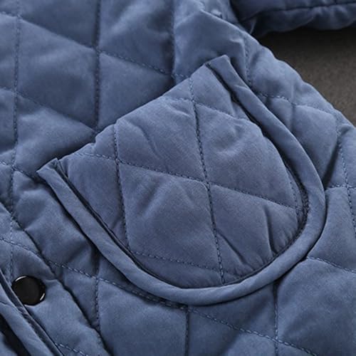 Unisex Boys Girls Quilted Jacket Button Down Warm Lightweight Coat Fall Winter Outwear Thin Casual Clothing 2-8 Year4