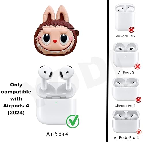 Image of YODI Case Cover for Airpods Pro|Pro 2|Airpods Pro 3|Airpods 4 Pouch, Silicone Cases with Cleaner Kit 360 Drop Protection,Shock-Resistant (Brown Dall, Airpods 4)