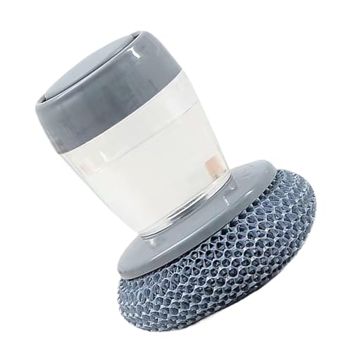 Lavaplatos con dispensador de jabón – Cepillo de limpieza de prensa de 25 cm, utensilio de cocina multifuncional | Cepillo para lavar la superficie del hornillo de ollas, para lavar platos