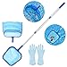 Recogehojas de Piscina,Aiglam Swimming Pool Skimmer Net, Fine Mesh Leaf Skimmer & Deep Bag with 45” 3-Section Telescopic Pole for Cleaning Garden Pond, Hot Tub and Spa