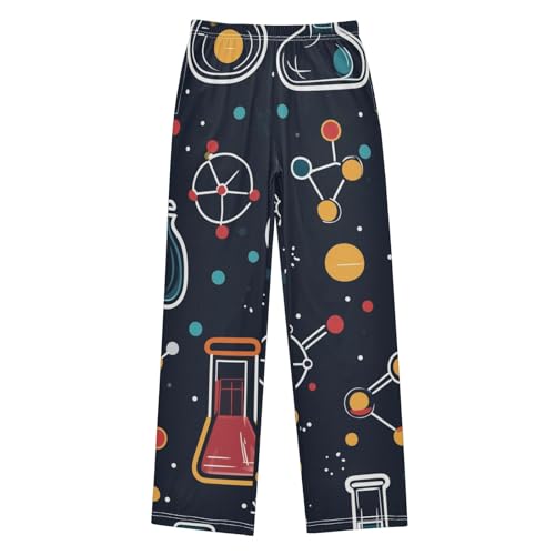 ZZXXB Chemistry Experiment Print Boys Long Pants Soft Trousers Elastic Waist Kids Lounge Bottoms with Pockets S-XL