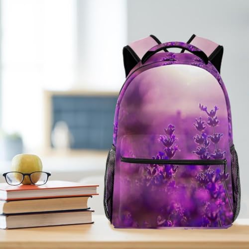 Mochila escolar de flores azules de 40cm para ordenador y libros 5