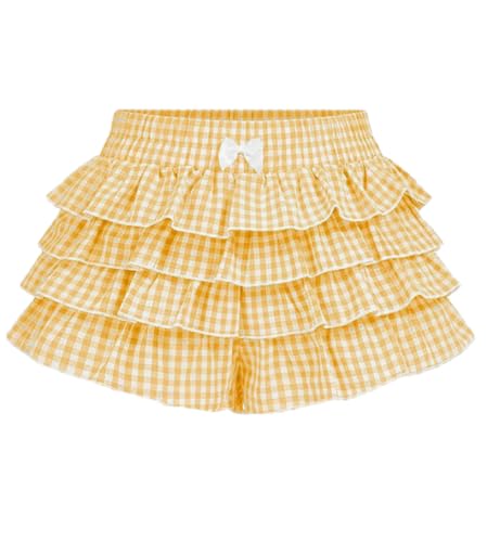 Image of Women Layered Gingham Shorts Cute Bloomers Plaid Shorts | Gingham Ruffle Shorts, Polka Dot Mini Bloomer Shorts, Micro Boyshorts, Tiered, Checkered, Lolita Outfits, Going Out
