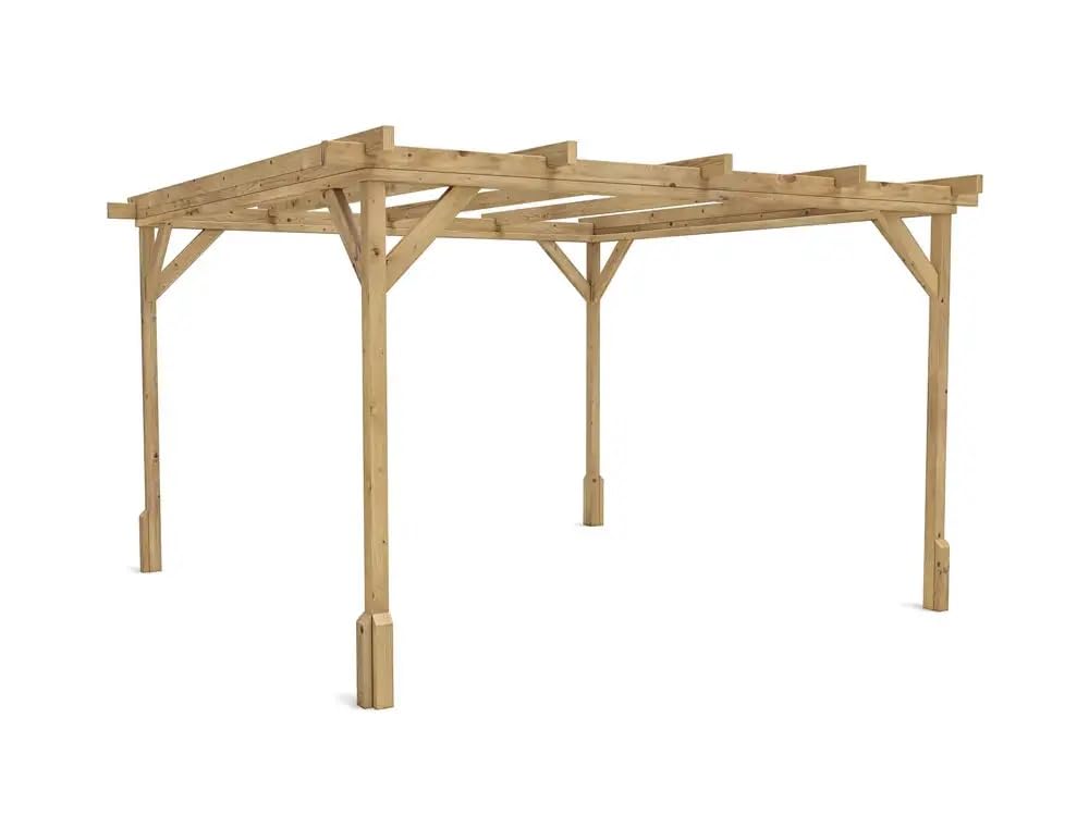 Dunster House Wooden Pergola 3 x 3 Metres Garden Plant Frame Kit Utopia