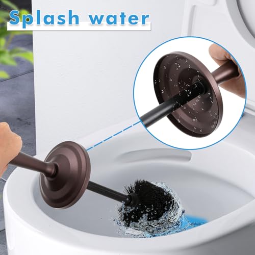 Image of Bronze Toilet Brush and Holder Set, Stainless Steel Toilet Brush for Bathroom,Heavy Duty Bronze Toilet Bowl Brush and Holder,Deep Cleaning Modern Toilet Cleaner Brush -Space Saving, Covered Brush