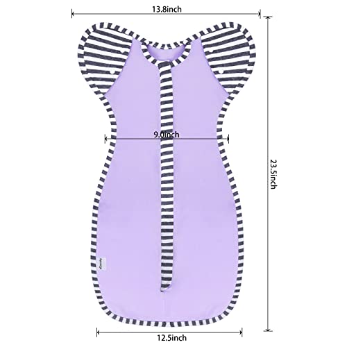 aQuooky Baby Blanket Sack with Arms Free Design,Transition to Arms Free Wearable for Newborn Girl and Boy, Large 6-9Months, Purple Color — view 4