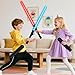 Light Sword Toy for Kids, Rechargeable Light Sword Set, 2 Pack LED Dual Light Sabers with Belt Clip for Galaxy War Fighter Warriors, Halloween Dress Up Party Kid Gift, Christmas Birthday Present
