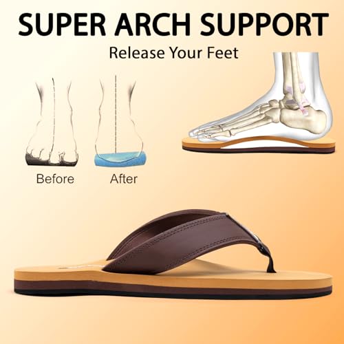 Image of Men's Comfortable Thong Slippers with Cushioned Sole | Lightweight Everyday Wear Slippers with Soft Footbed and Anti Slip Outsole for Indoor & Outdoor Use