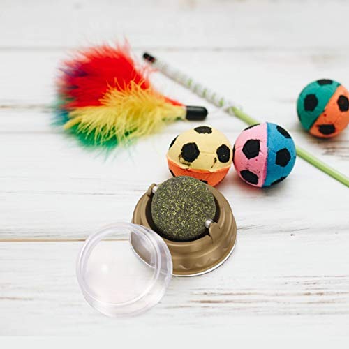 VILLCASE Bola de erva de gato, brinquedo giratório interativo de folha de hortelã natural pura, para