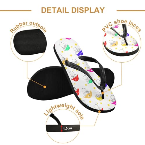 Mushroom Star Yellow Flip Flops for Beach Thong Sandals Anti-slip Lightweight Beach Shoes for Summer Swim Travel3