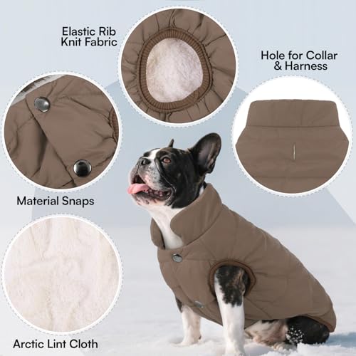 ASENKU Hundemantel Winter Hundemantel wasserdichte für Grosse Hunde Warme Fleece Hundejacke mit Geschirr Winddichte Wintermantel Hund Kleidung L