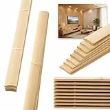 Maasechs 24 Pack 6ft Bamboo Slat Wall Panels, Vertical Wood Slat Accent Wall Kit for Modern Interior Decor, DIY Decorative Ceiling Panel System, Light Bamboo Finish, Easy Install