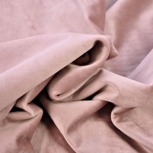 Textrend, tela de terciopelo por metros, para coser cortinas y decoraciones, tela 1x1,45m, peso: 260 g/m2, tela por metros, patchwork (Rosa sucio)