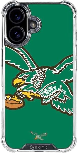 Skinit Clear Phone Case Compatible with iPhone 17 - Officially Licensed NFL Philadelphia Eagles Retro Logo Design