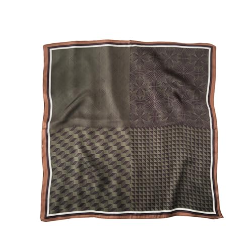 Riho 12 momme - Fazzoletto da collo da uomo, 100% seta di gelso, 53 x 53 cm, Griglia-4, Taglia unica