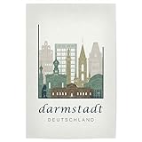 artboxONE Poster 60x40 cm Städte Darmstadt Skyline Light 