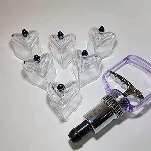 6 Pcs Love Heart Shaped Plastic Reusable Cupping Device Cupping Therapy Cupping Hijama Cup